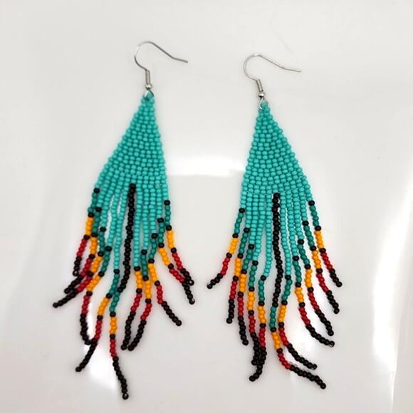 Boho Beaded Earrings - Picture 1 of 5